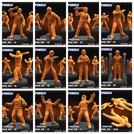 3D Printed Papsikels Working Bros Set October 2024 SciFi 28mm 32mm - 3D Printing Boss 