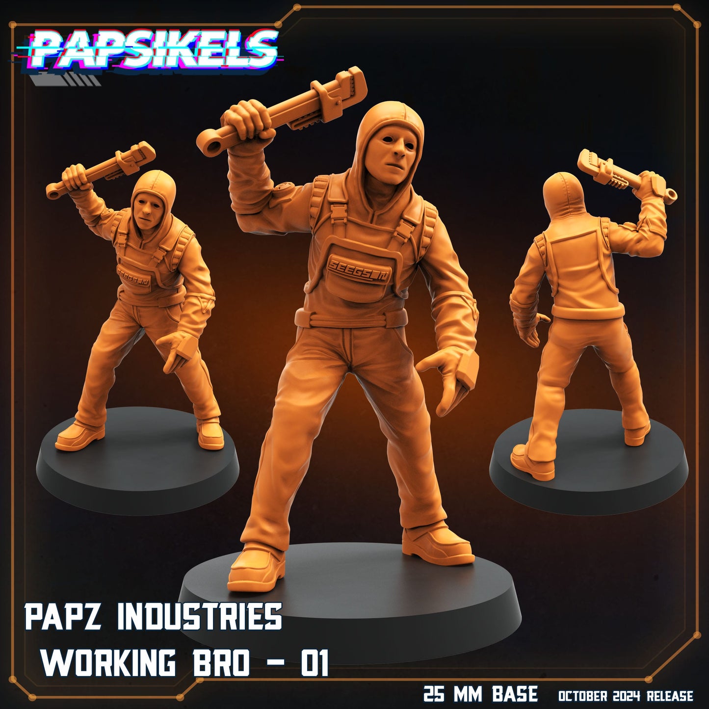 3D Printed Papsikels Working Bros Set October 2024 SciFi 28mm 32mm - 3D Printing Boss 