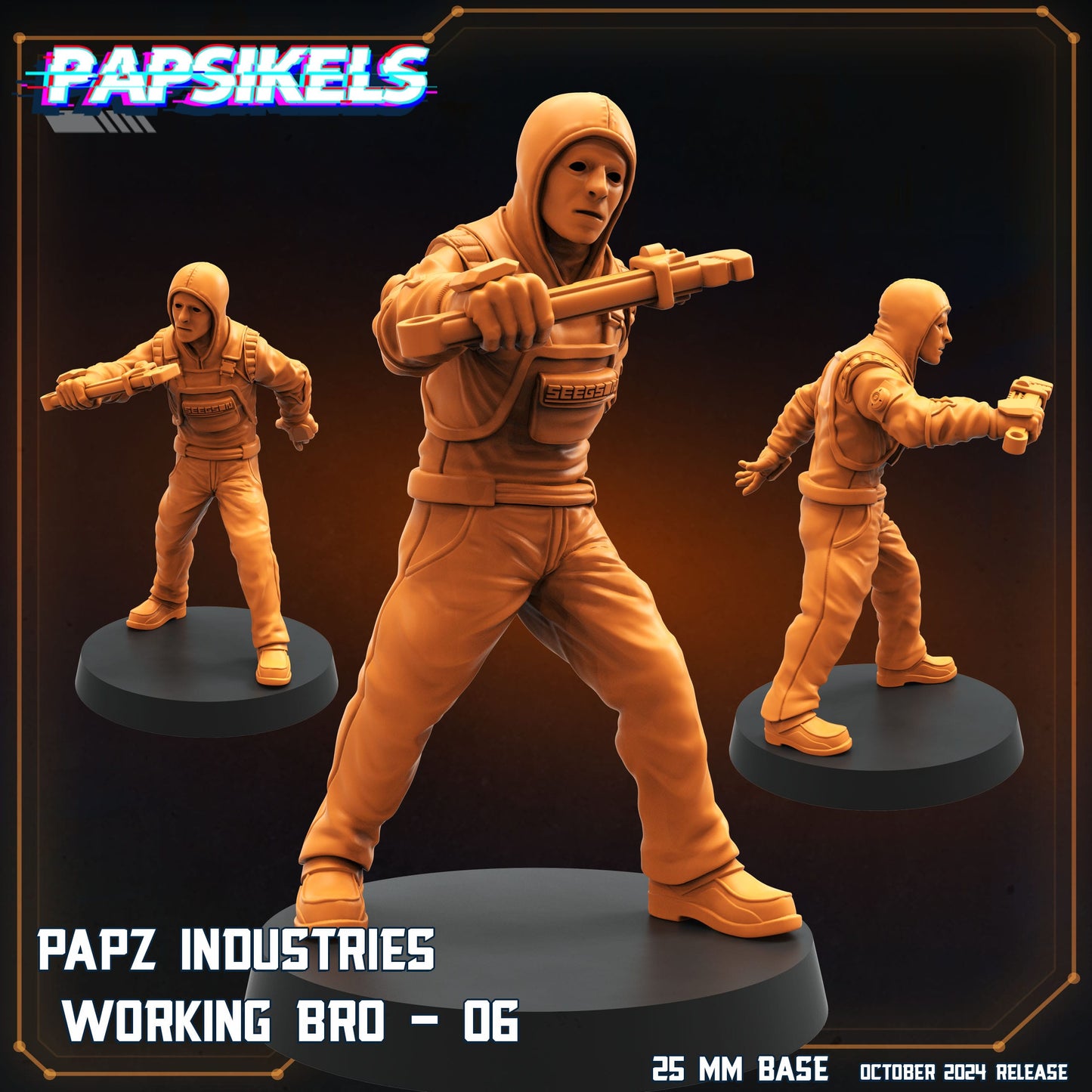 3D Printed Papsikels Working Bros Set October 2024 SciFi 28mm 32mm - 3D Printing Boss 