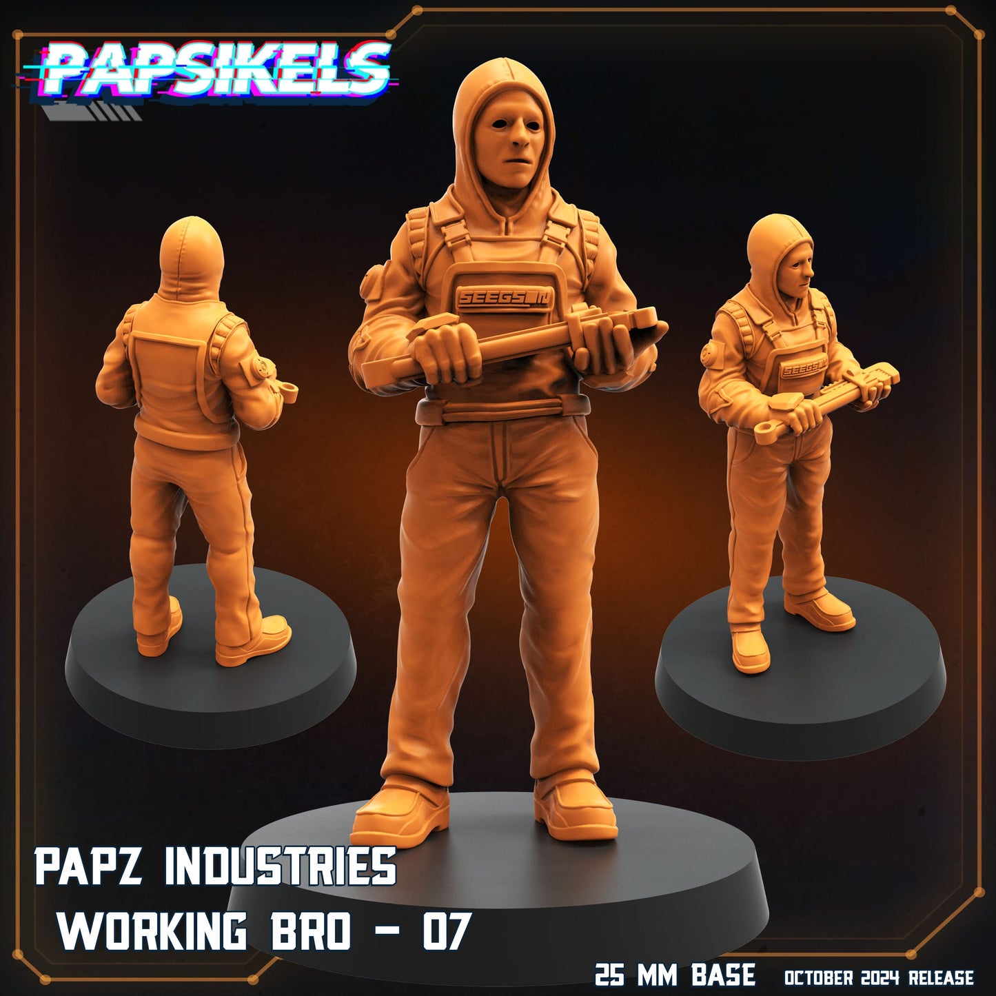 3D Printed Papsikels Working Bros Set October 2024 SciFi 28mm 32mm - 3D Printing Boss 
