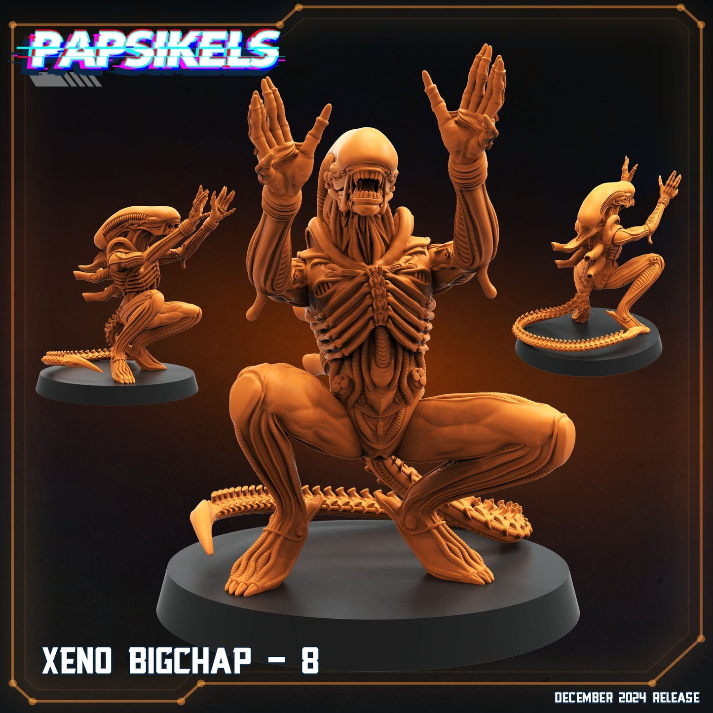 3D Printed Papsikels Xeno Bigchap Dec. 2024 SciFi 28mm 32mm - 3D Printing Boss 