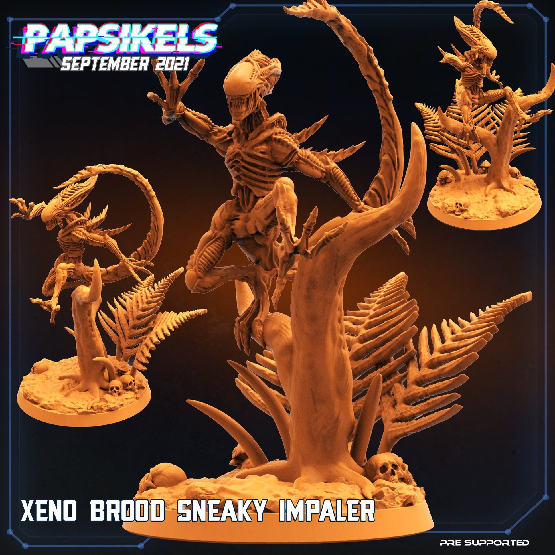 3D Printed Papsikels Xeno Brood Sneaky Imapler Skull Hunters 2 The Exterminators 28mm 32mm - 3D Printing Boss 