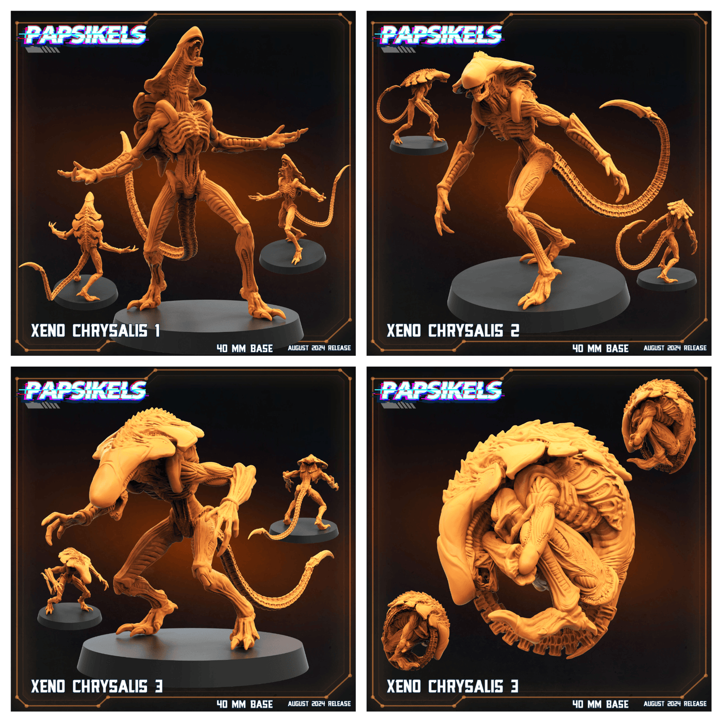 3D Printed Papsikels Xeno Chrysalis Set 28mm 32mm - 3D Printing Boss 