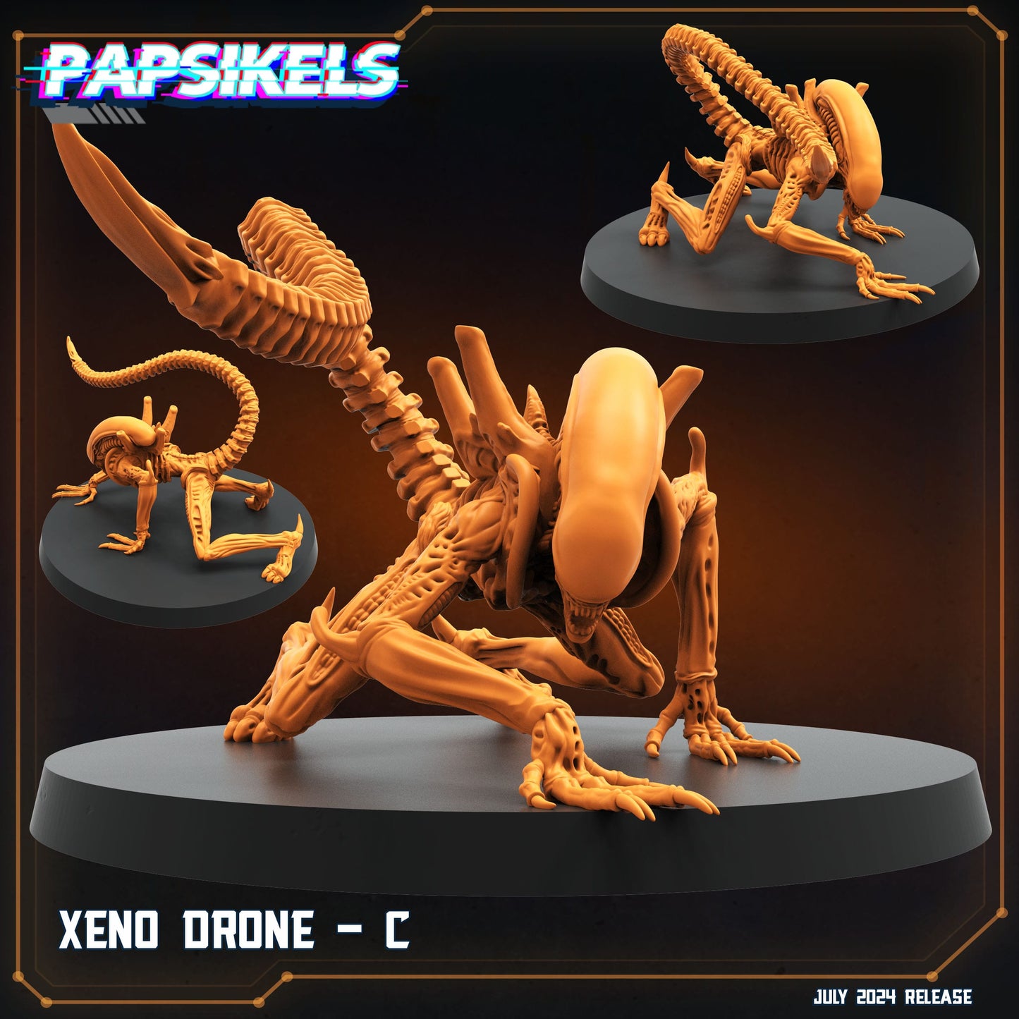 3D Printed Papsikels Xeno Drone Set July 2024 Scifi 28mm 32mm - 3D Printing Boss 