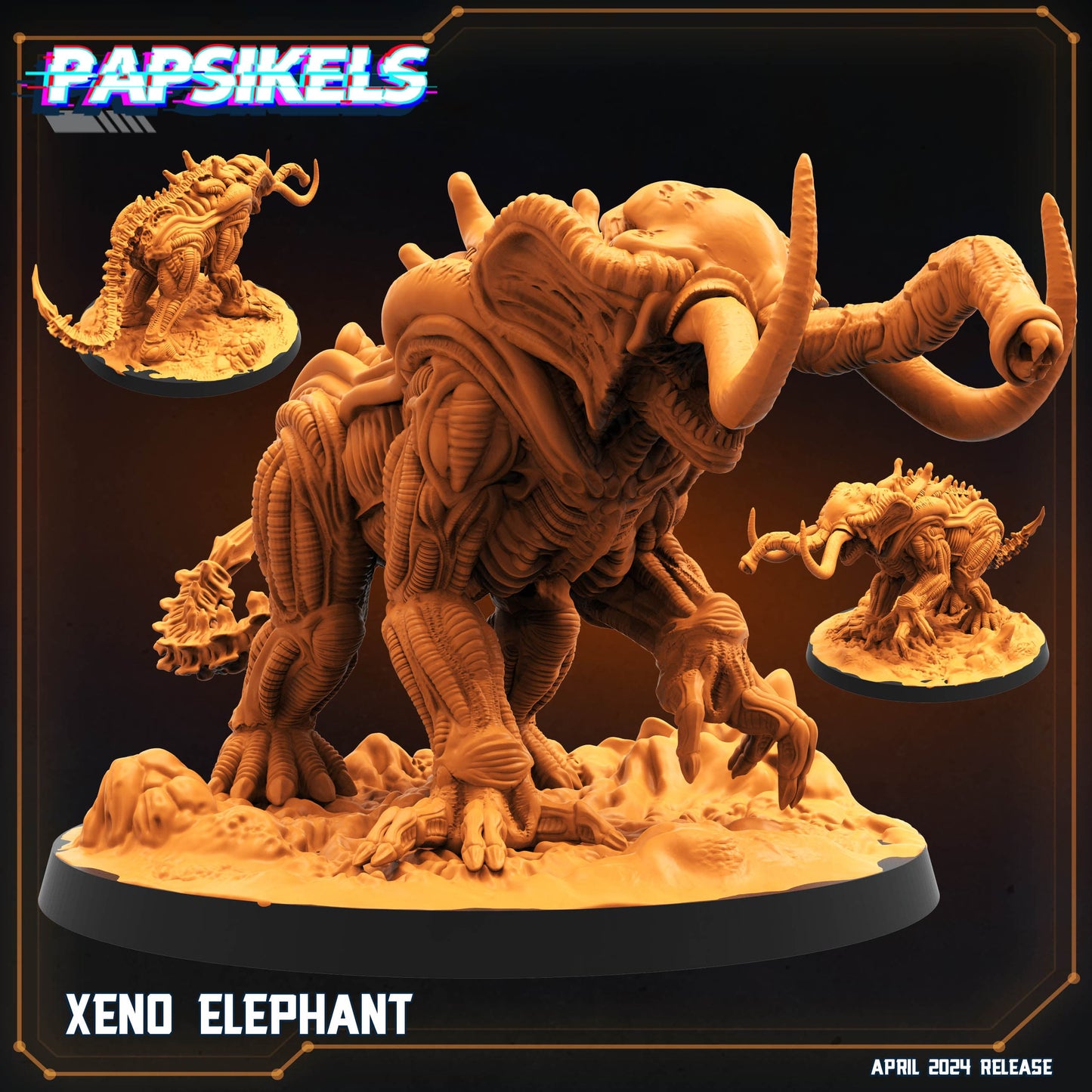 3D Printed Papsikels Xeno Elephant 28mm 32mm - 3D Printing Boss 