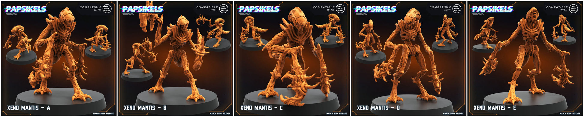3D Printed Papsikels Xeno Mantis Set 28mm 32mm - 3D Printing Boss 