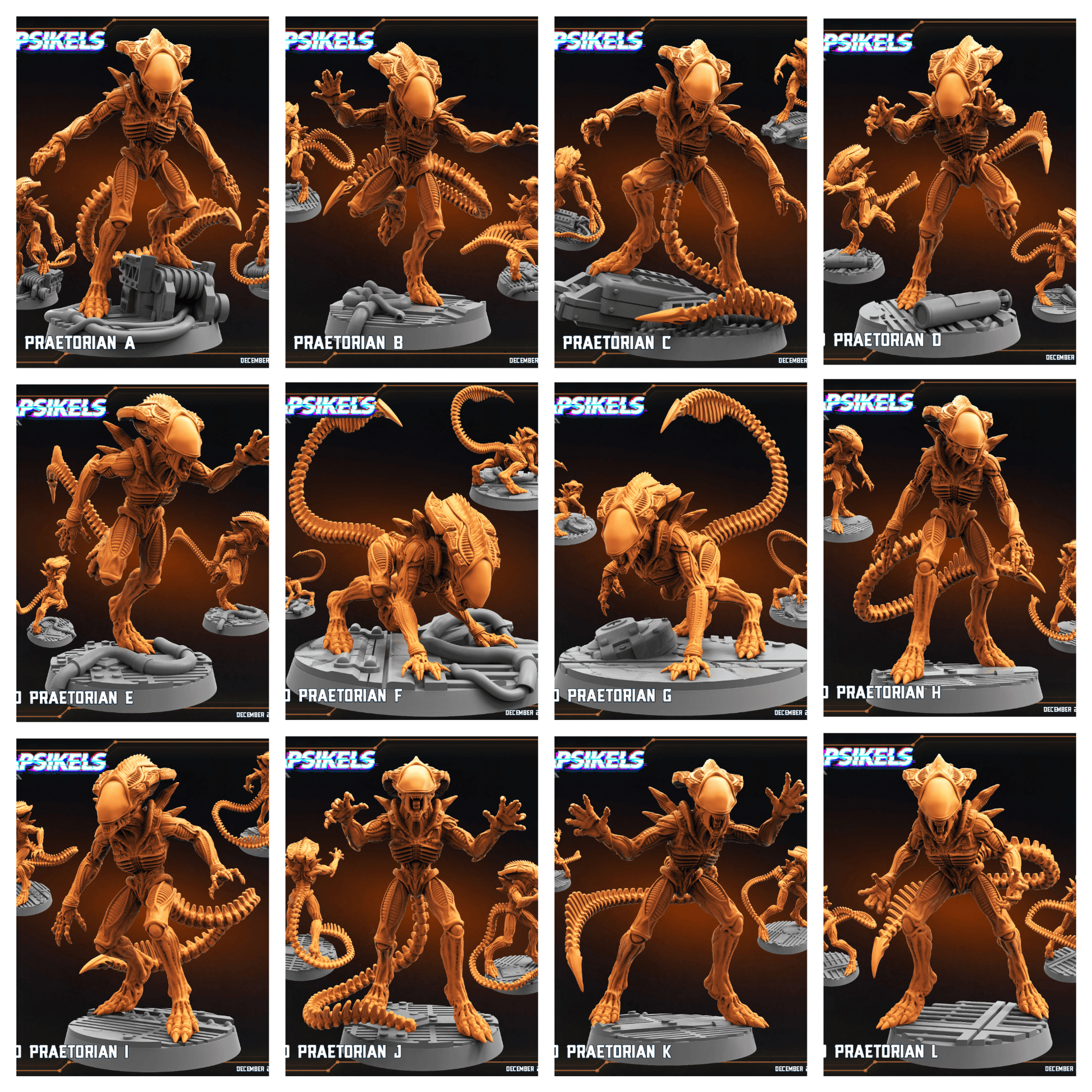 3D Printed Papsikels Xeno Praetorian Dec. 2024 SciFi 28mm 32mm - 3D Printing Boss 