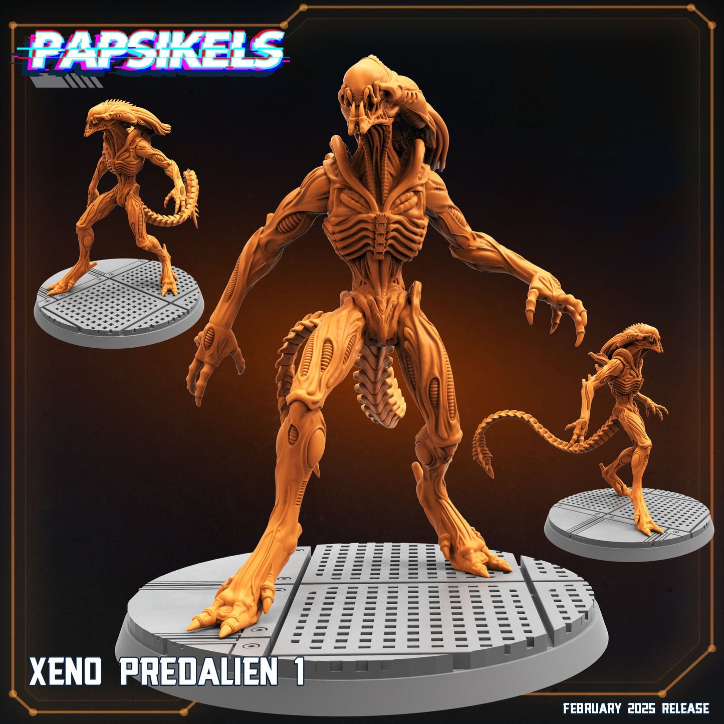 3D Printed Papsikels Xeno Predalien February 2025 Scifi 28mm 32mm - 3D Printing Boss 
