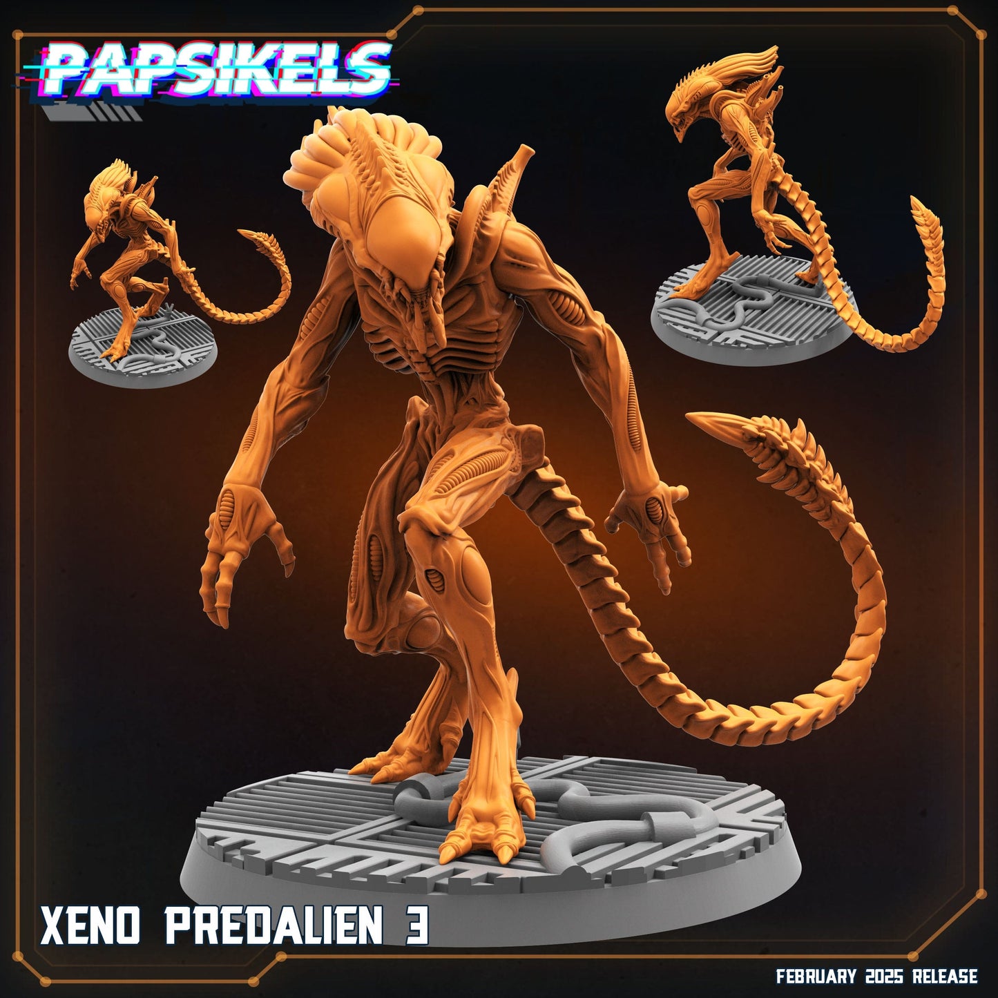 3D Printed Papsikels Xeno Predalien February 2025 Scifi 28mm 32mm - 3D Printing Boss 