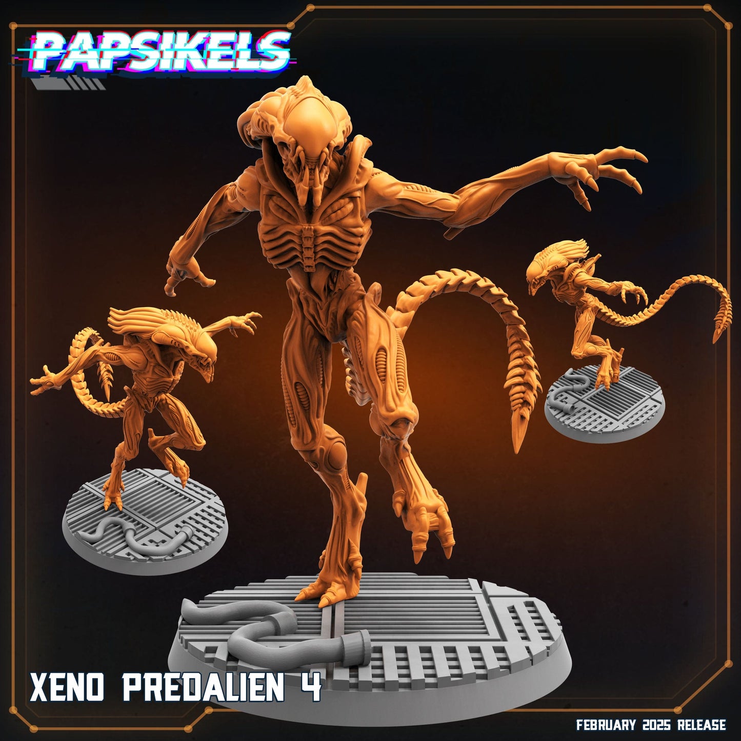 3D Printed Papsikels Xeno Predalien February 2025 Scifi 28mm 32mm - 3D Printing Boss 