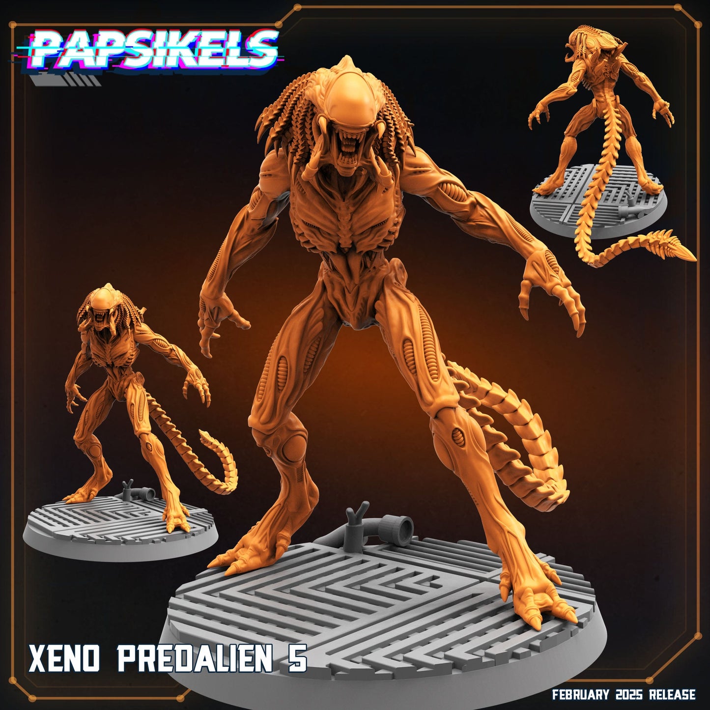 3D Printed Papsikels Xeno Predalien February 2025 Scifi 28mm 32mm - 3D Printing Boss 