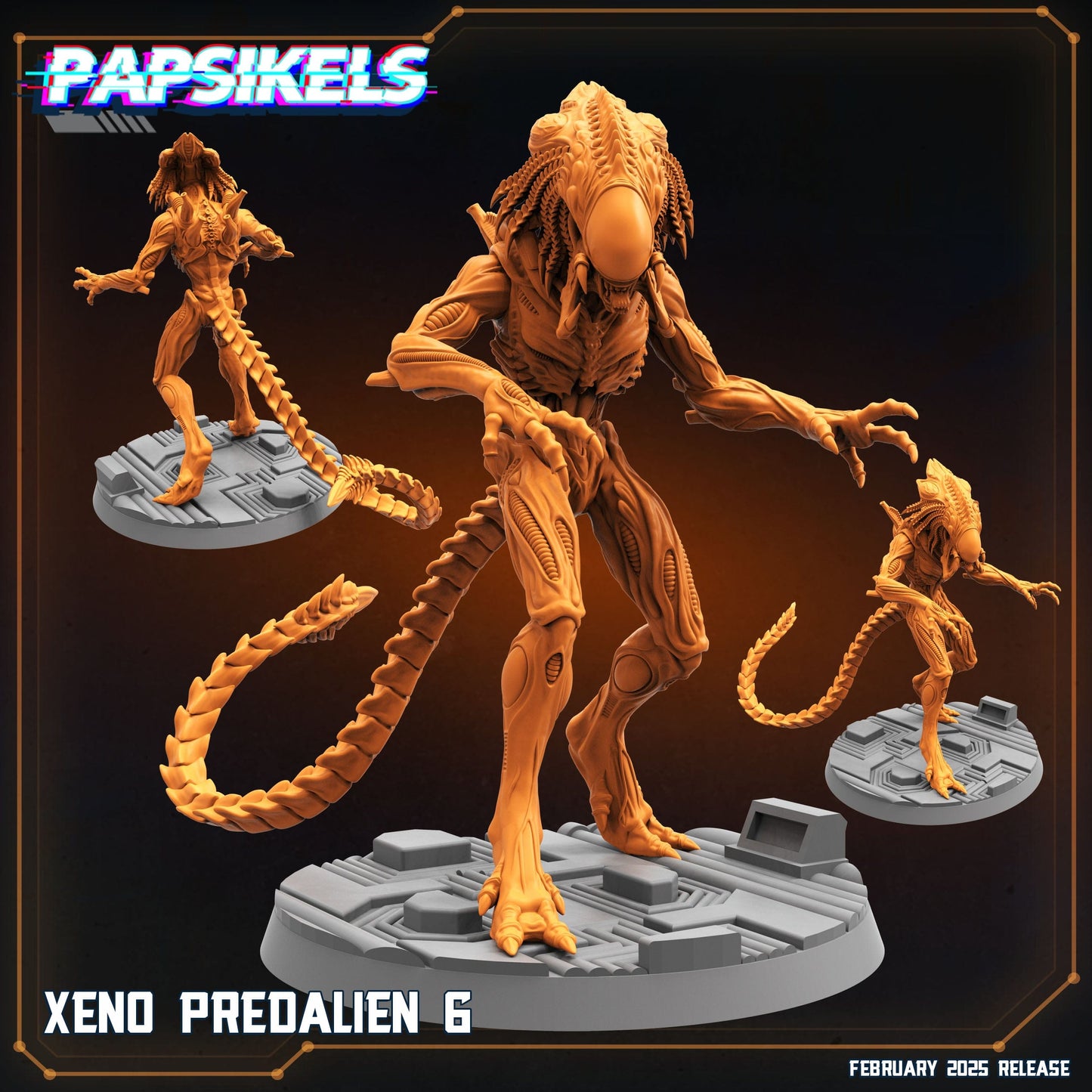 3D Printed Papsikels Xeno Predalien February 2025 Scifi 28mm 32mm - 3D Printing Boss 