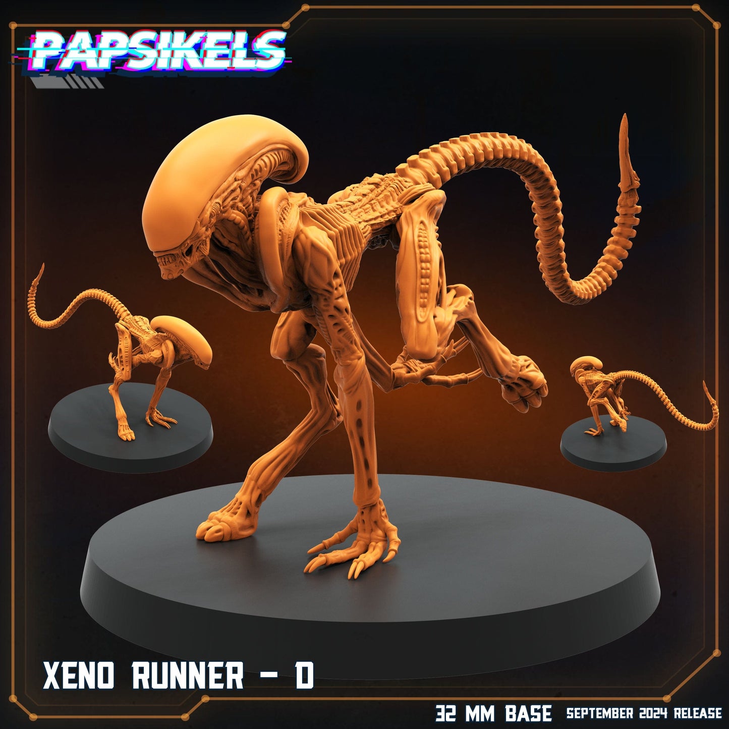 3D Printed Papsikels Xeno Runners Set SEPTEMBER 2024 SCIFI 28mm 32mm - 3D Printing Boss 