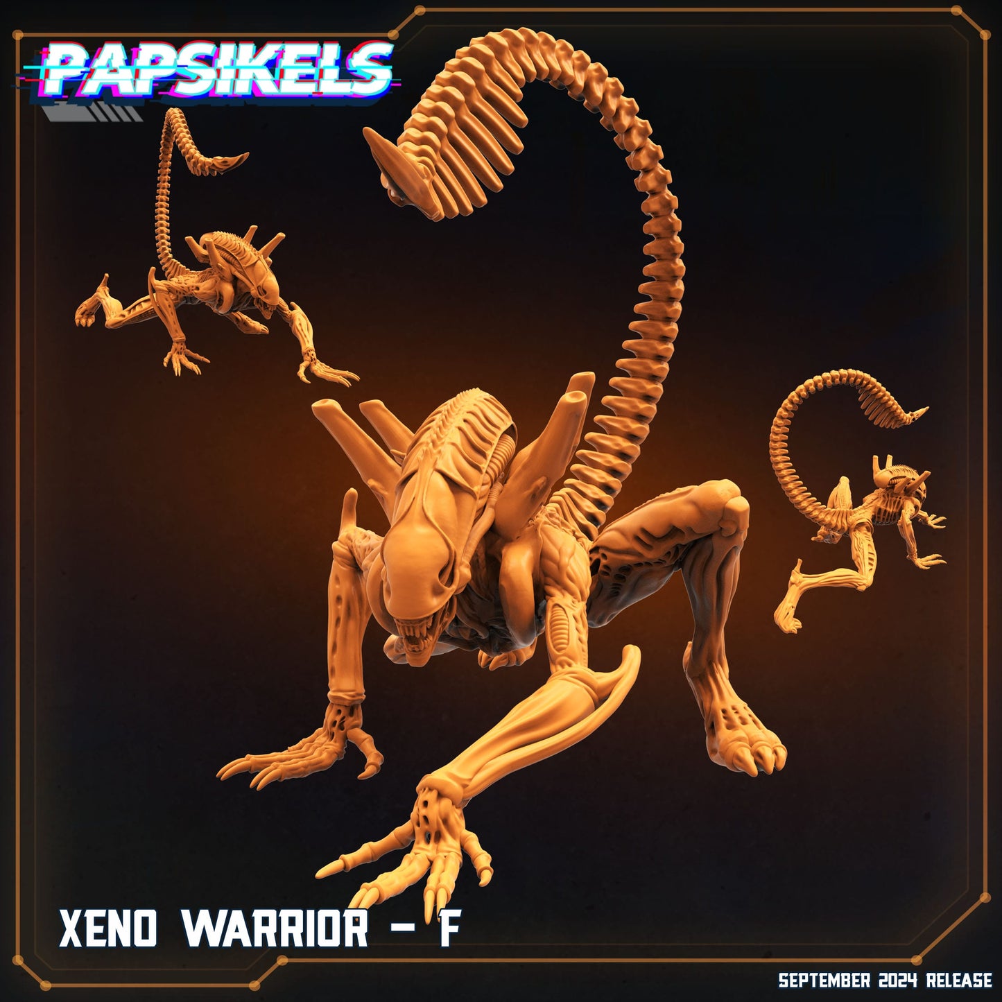 3D Printed Papsikels Xeno Warrior F SEPTEMBER 2024 SCIFI 28mm 32mm - 3D Printing Boss 