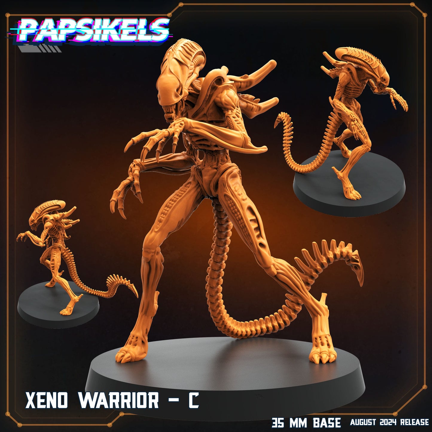 3D Printed Papsikels Xeno Warrior Set August 2024 Scifi 28mm 32mm - 3D Printing Boss 