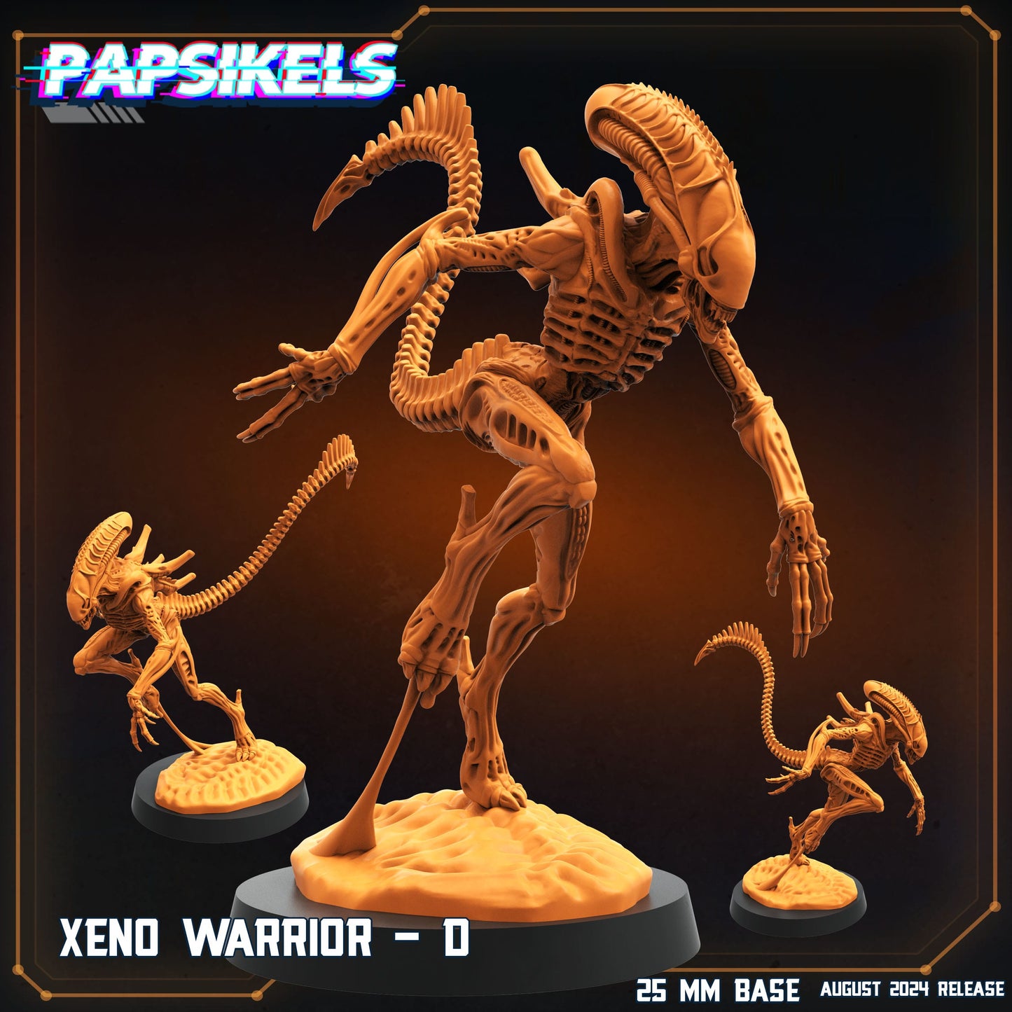 3D Printed Papsikels Xeno Warrior Set August 2024 Scifi 28mm 32mm - 3D Printing Boss 