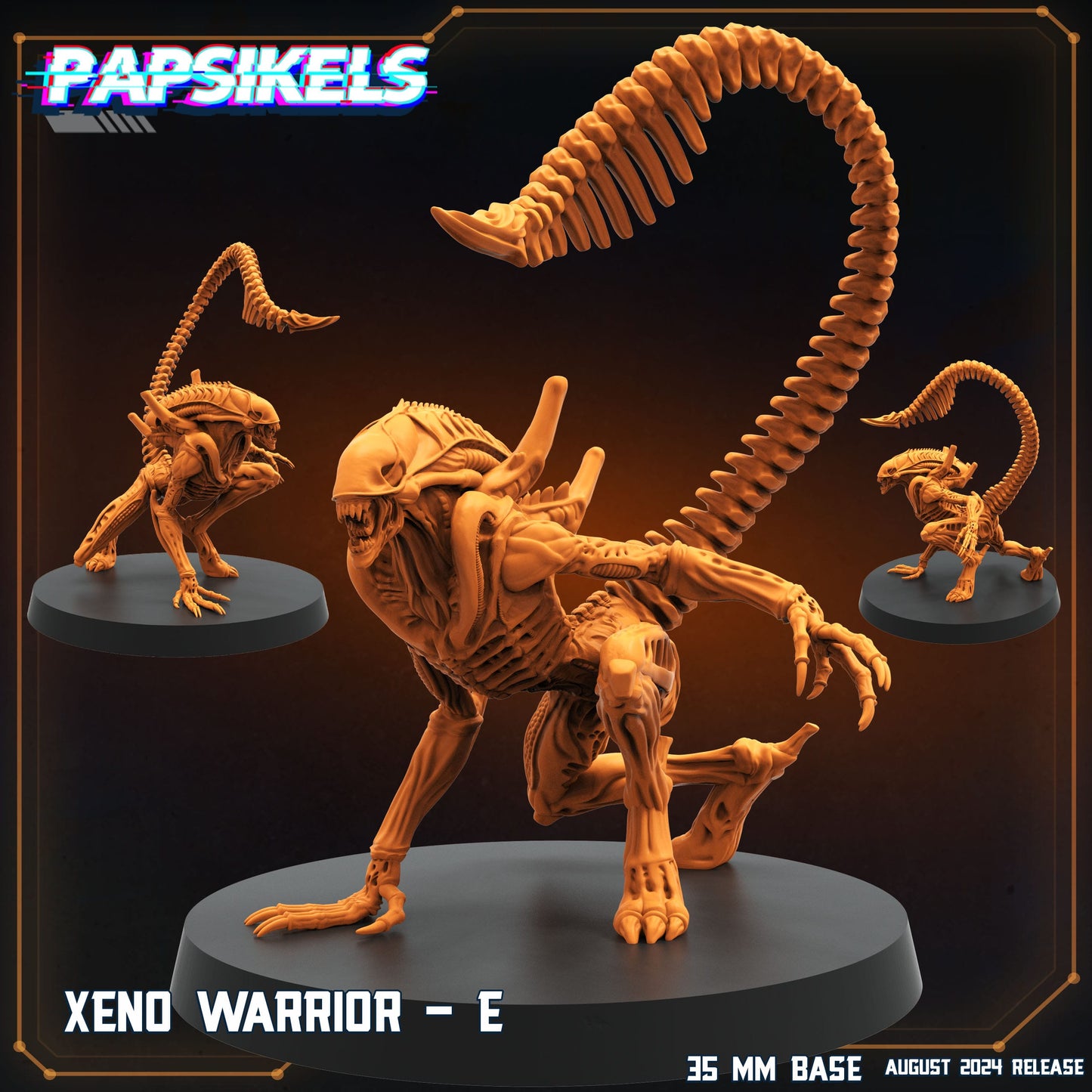 3D Printed Papsikels Xeno Warrior Set August 2024 Scifi 28mm 32mm - 3D Printing Boss 