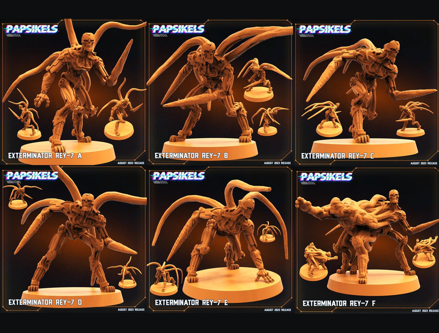 3D Printed Papsikels Xenowars Genesis Exterminator Ret 7 Set 28mm 32mm - 3D Printing Boss 