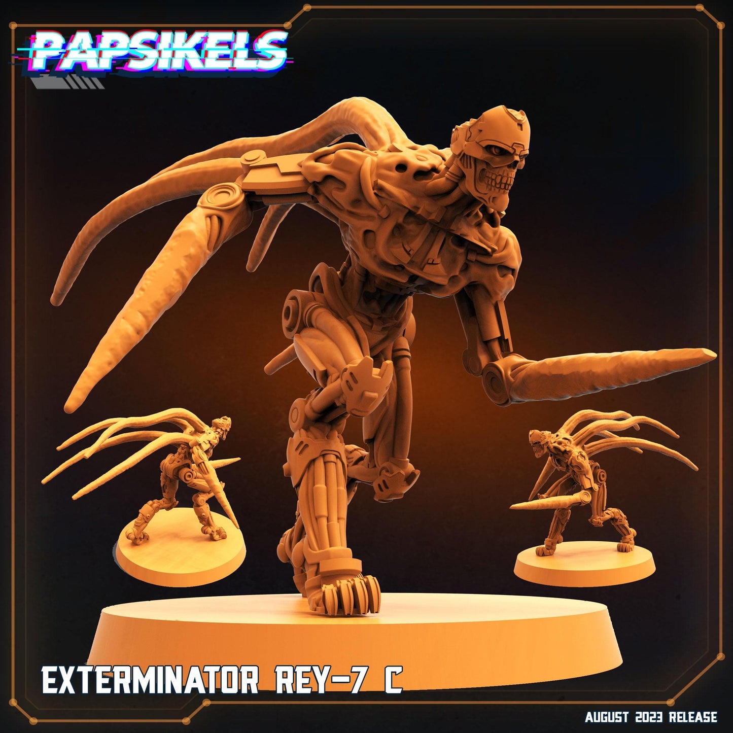 3D Printed Papsikels Xenowars Genesis Exterminator Ret 7 Set 28mm 32mm - 3D Printing Boss 