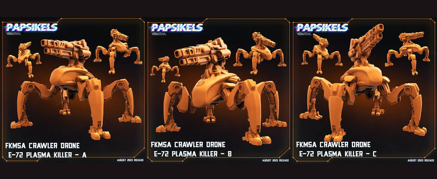 3D Printed Papsikels Xenowars Genesis Fkmsa Crawler Drone E 72 Plasma Killer Set 28mm 32mm - 3D Printing Boss 