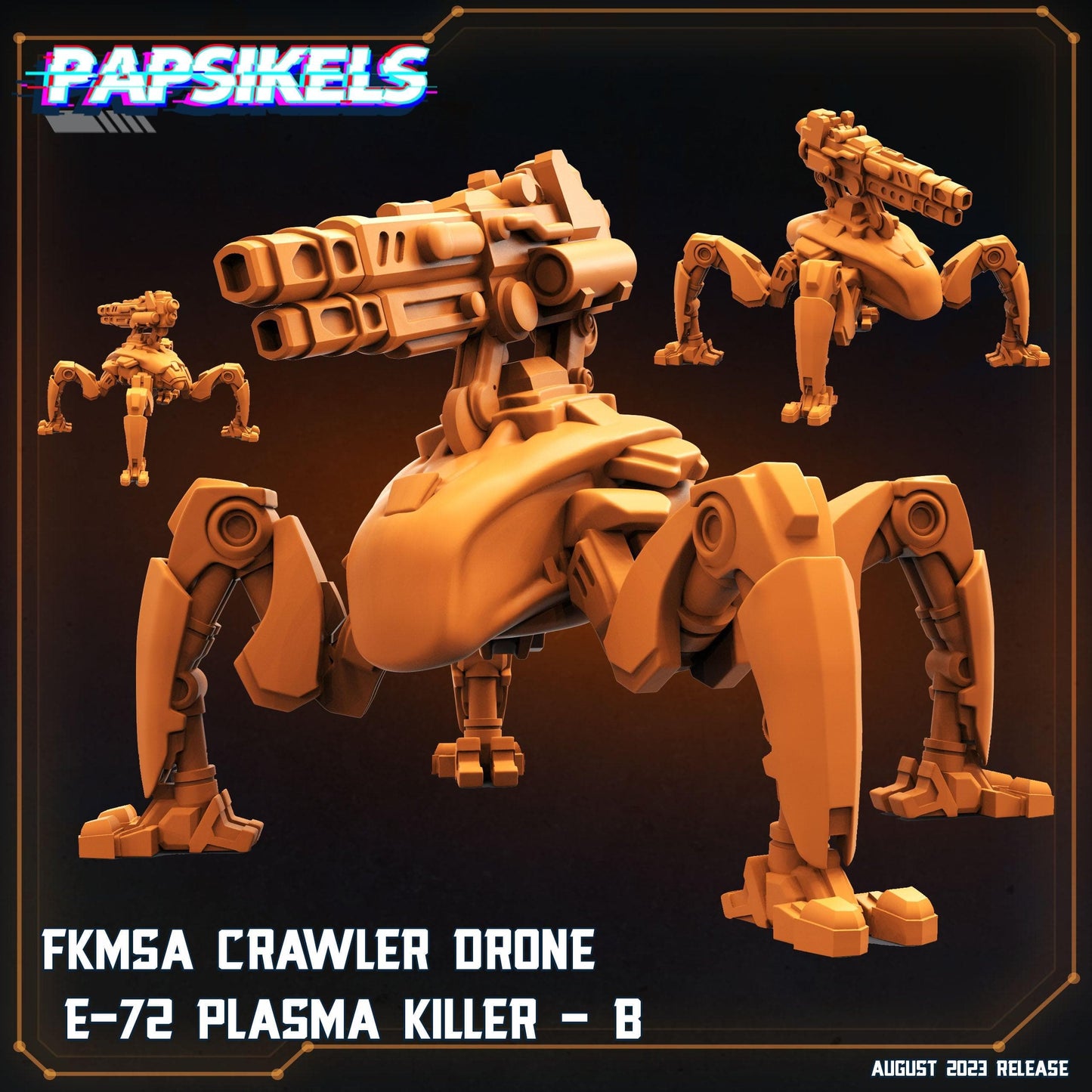 3D Printed Papsikels Xenowars Genesis Fkmsa Crawler Drone E 72 Plasma Killer Set 28mm 32mm - 3D Printing Boss 