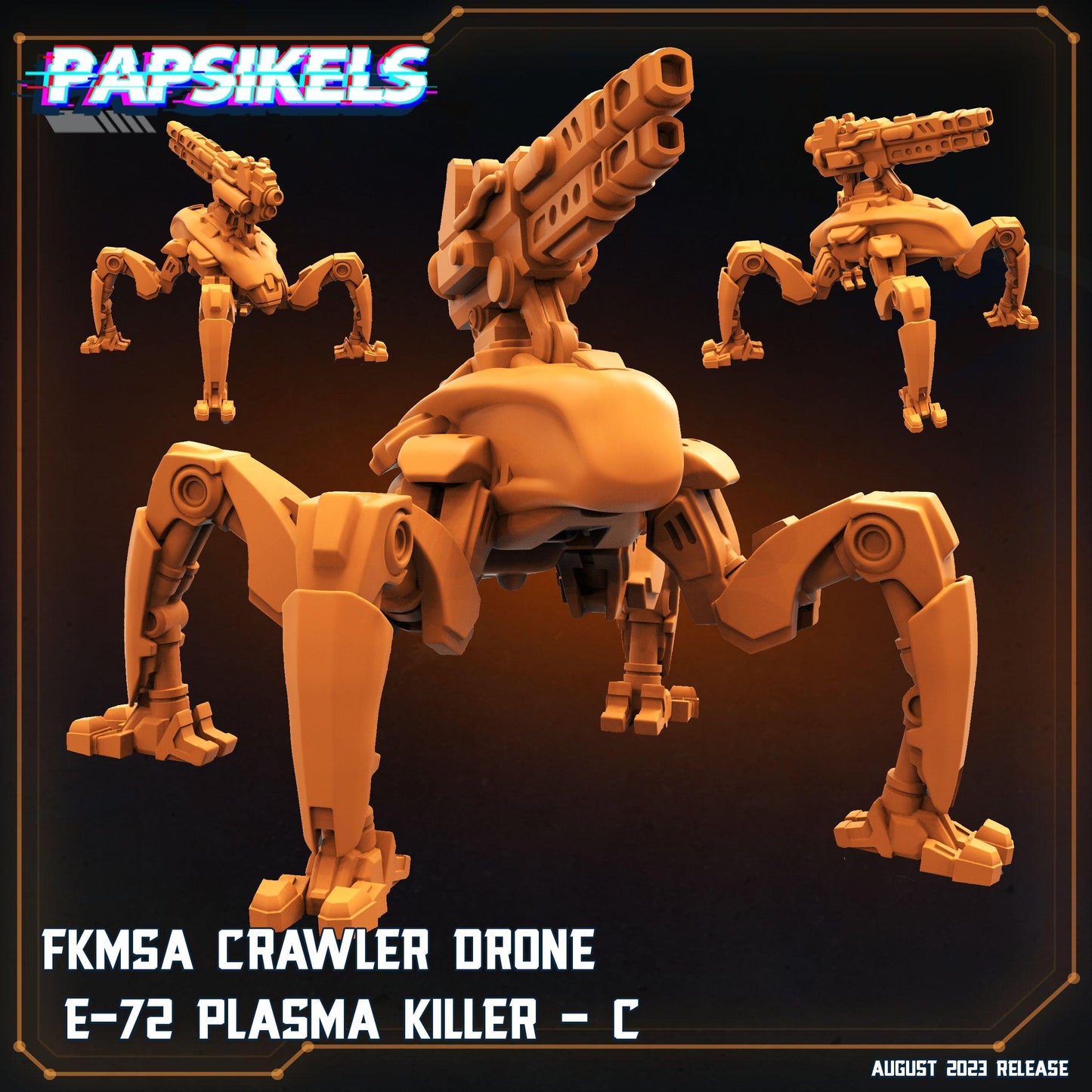 3D Printed Papsikels Xenowars Genesis Fkmsa Crawler Drone E 72 Plasma Killer Set 28mm 32mm - 3D Printing Boss 