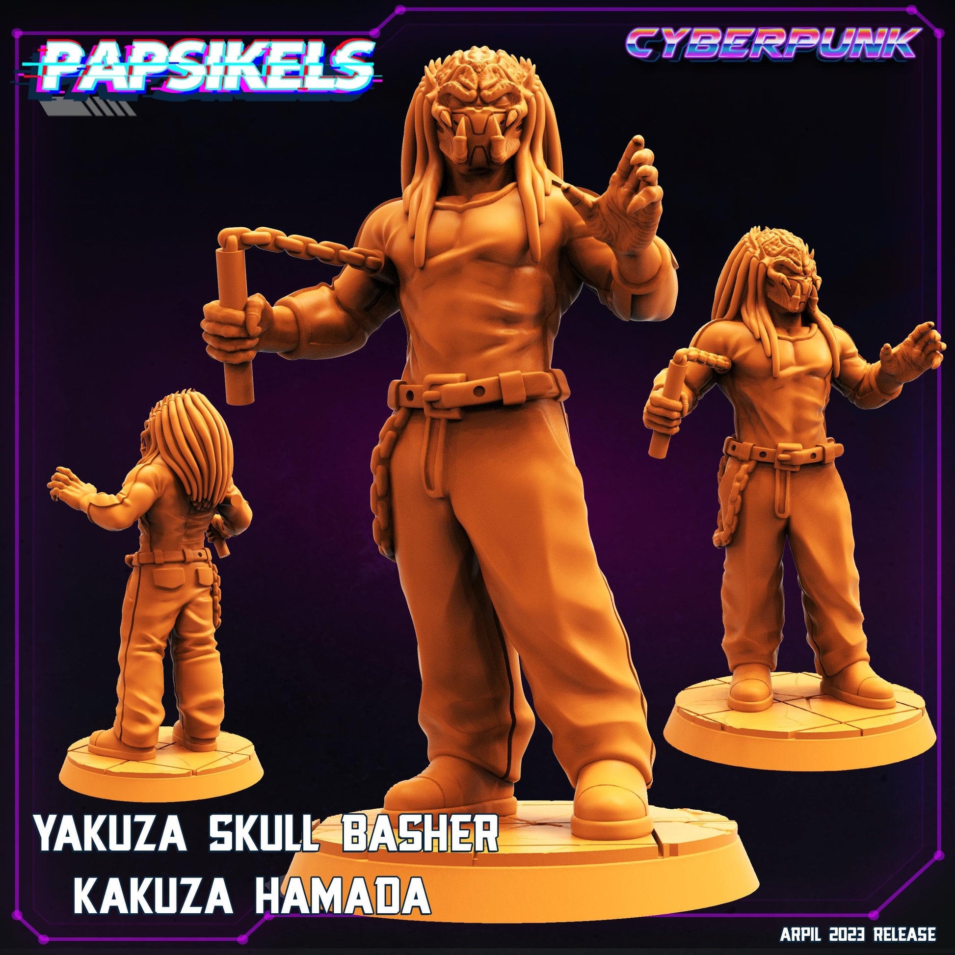3D Printed Papsikels - Yakuza Skull Hunter Kakuza Hamada - 28mm 32mm - 3D Printing Boss 