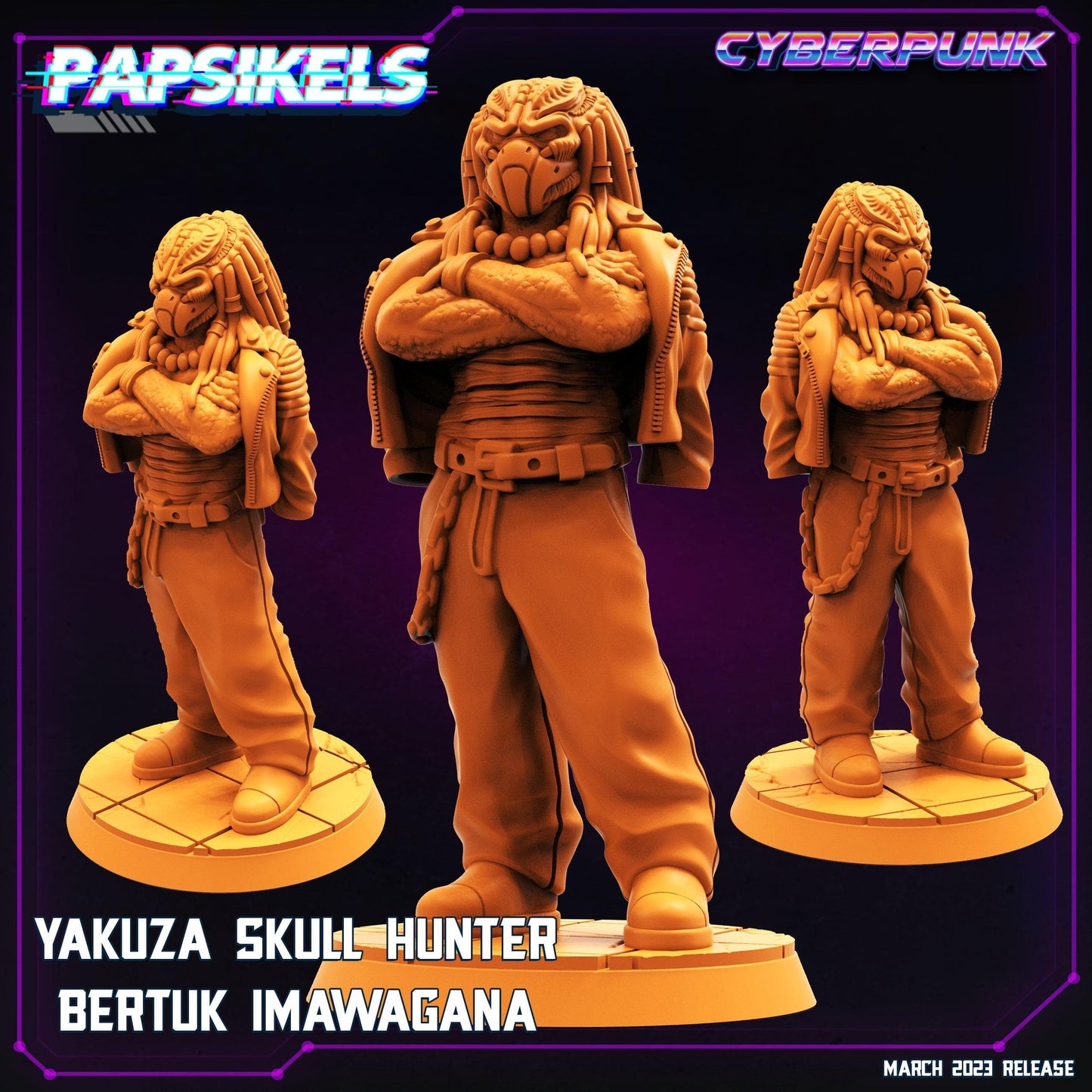 3D Printed Papsikels - Yakuza Skull Hunter Set March 2023 Cyberpunk - 28mm 32mm - 3D Printing Boss 