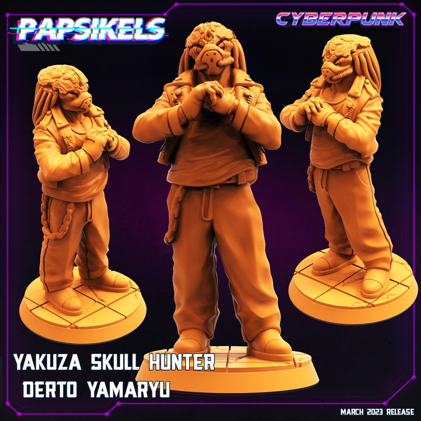 3D Printed Papsikels - Yakuza Skull Hunter Set March 2023 Cyberpunk - 28mm 32mm - 3D Printing Boss 