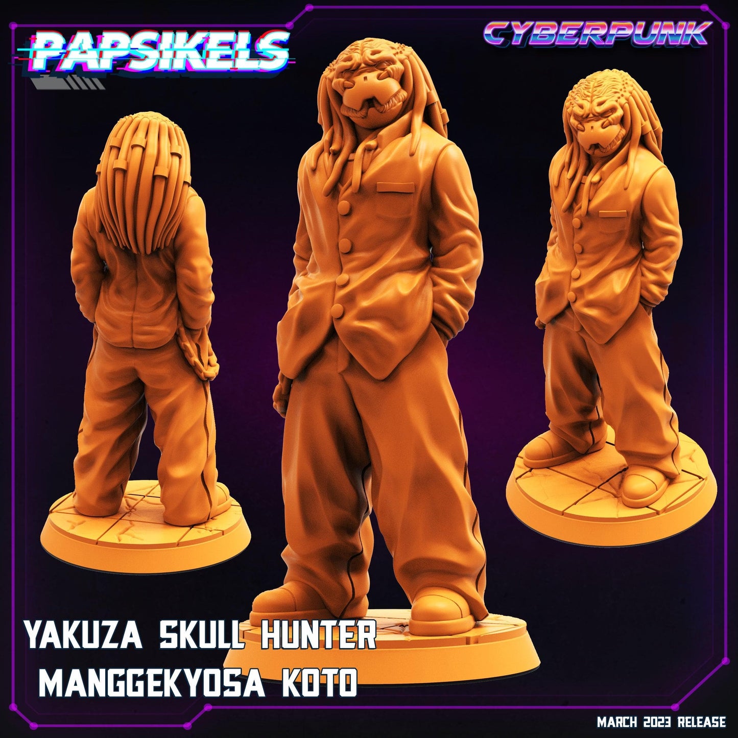 3D Printed Papsikels - Yakuza Skull Hunter Set March 2023 Cyberpunk - 28mm 32mm - 3D Printing Boss 