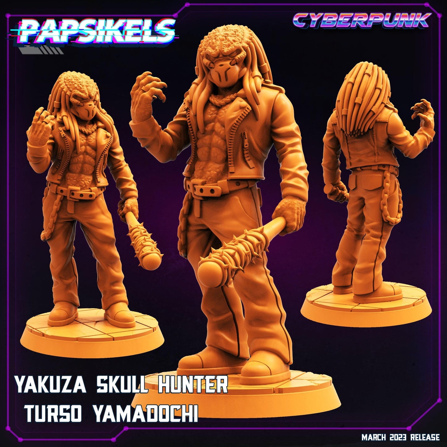 3D Printed Papsikels - Yakuza Skull Hunter Set March 2023 Cyberpunk - 28mm 32mm - 3D Printing Boss 
