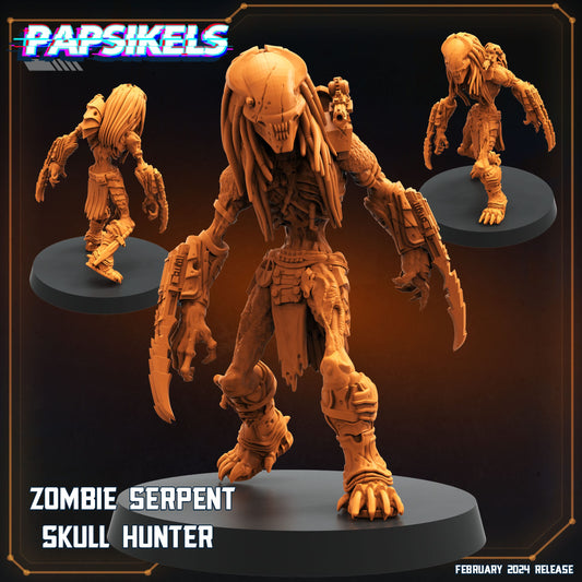 3D Printed Papsikels Zombie Serpent Skull Hunter July 2024 Scifi 28mm 32mm - 3D Printing Boss 