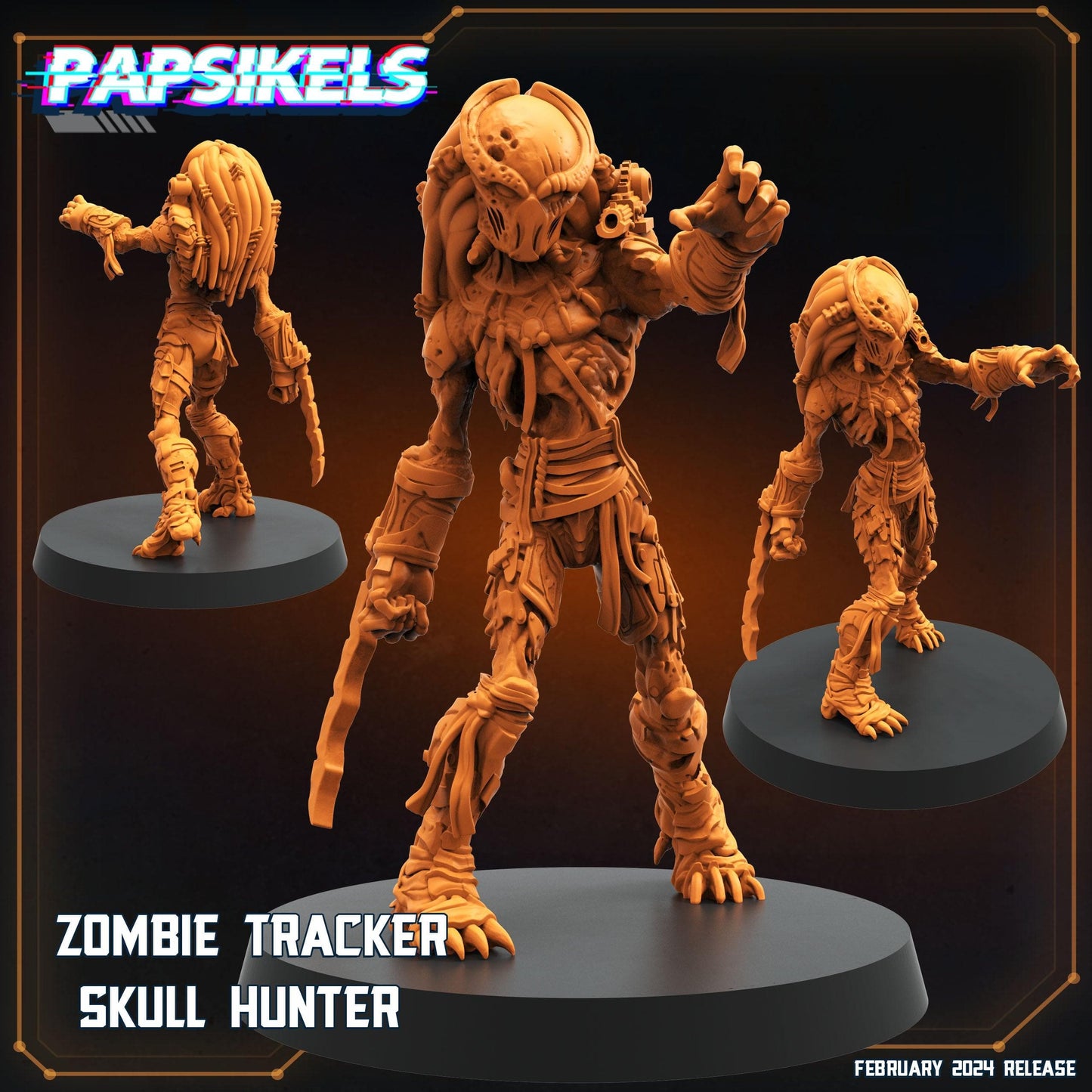 3D Printed Papsikels Zombie Tracker Skull Hunter 28mm 32mm - 3D Printing Boss 