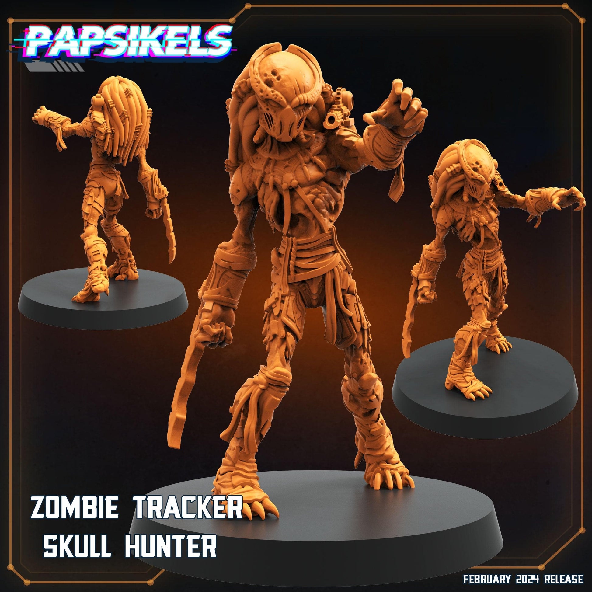 3D Printed Papsikels Zombie Tracker Skull Hunter 28mm 32mm - 3D Printing Boss 