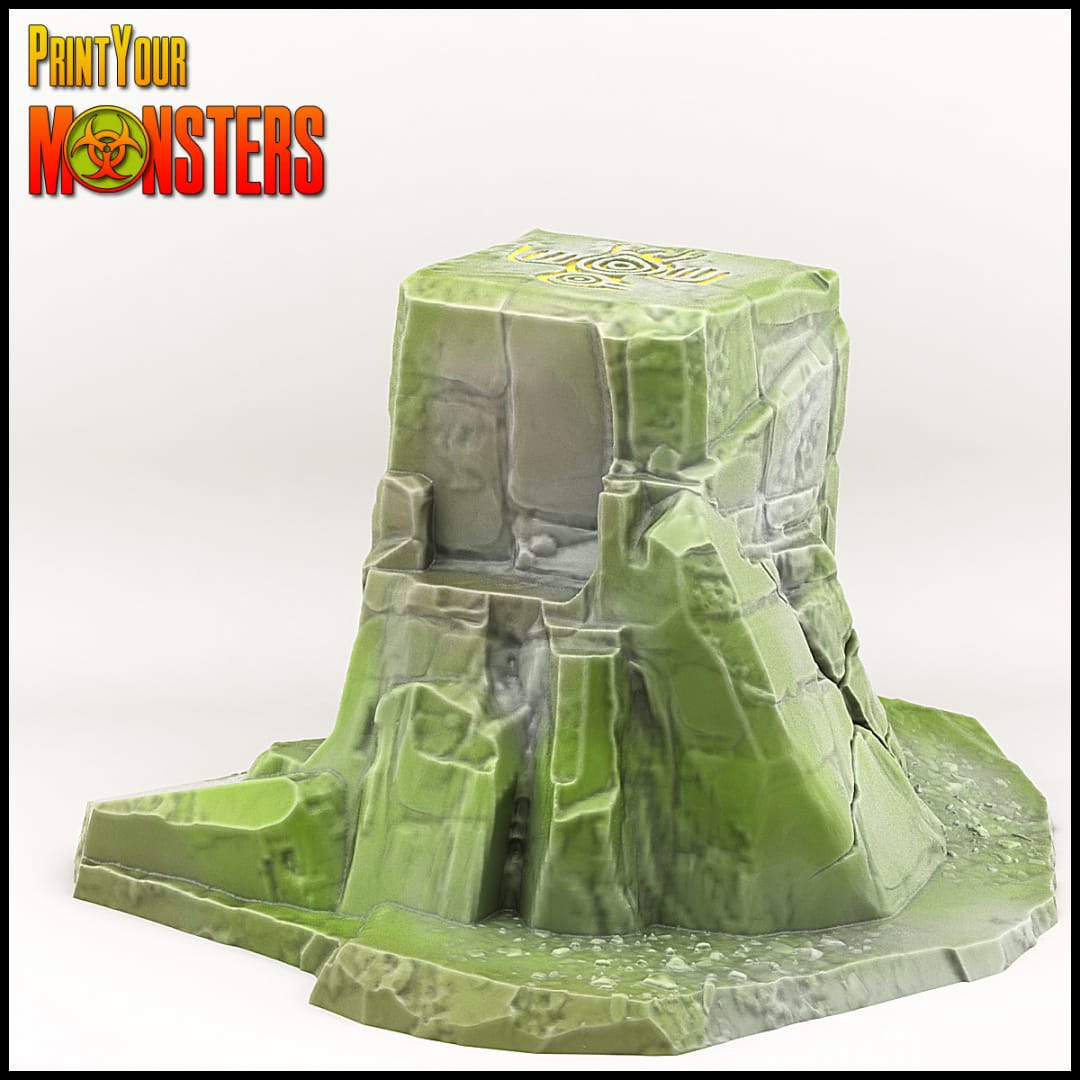 3D Printed Print Your Monster - Aztec Rock 28mm 32mm D&D - 3D Printing Boss 