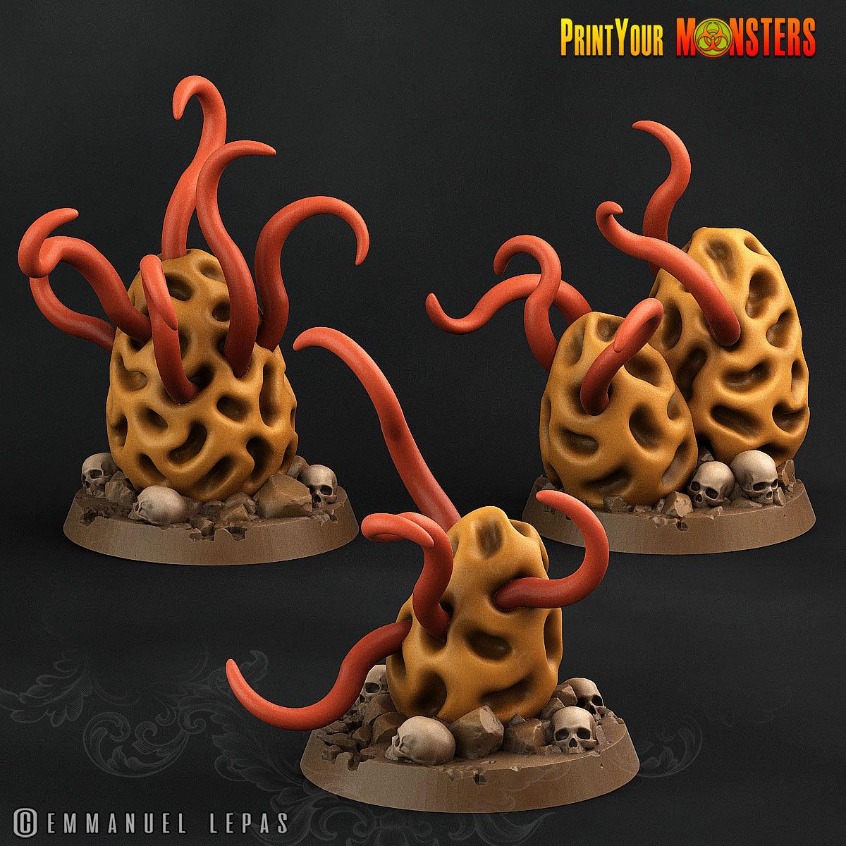 3D Printed Print Your Monster Mushroom Tentacles The Lost Mushrooms 28mm - 32mm D&D Wargaming - 3D Printing Boss 