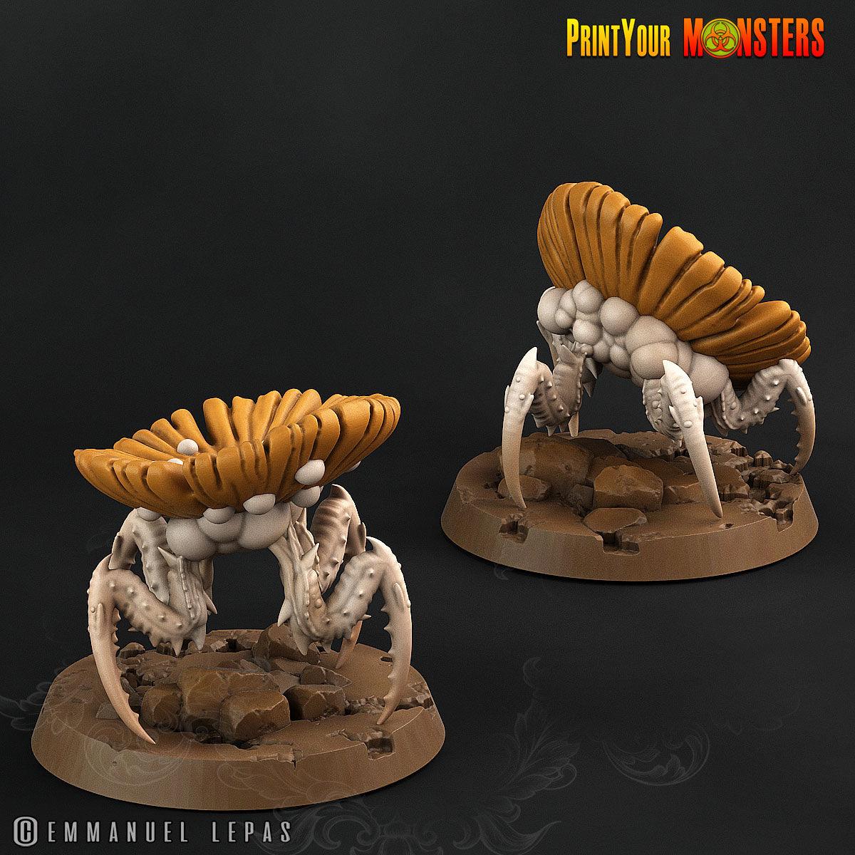 3D Printed Print Your Monster Small Spider Mushrooms The Lost Mushrooms 28mm - 32mm D&D Wargaming - 3D Printing Boss 