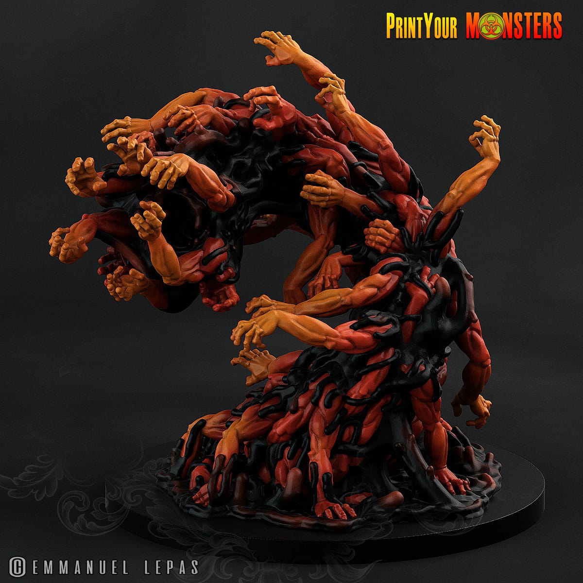 3D Printed Print Your Monster the Abyssal Hand Horrors - Gortha Shadow Worm 28mm 32mm D&D - 3D Printing Boss 