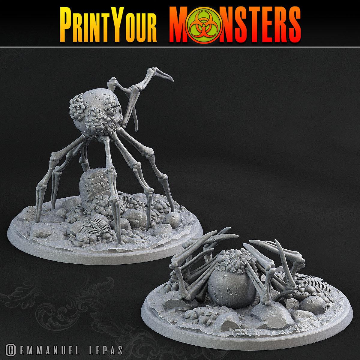 3D Printed Print Your Monsters 2 Bones Spiders Land of Bones Set 28mm - 32mm D&D Wargaming - 3D Printing Boss 
