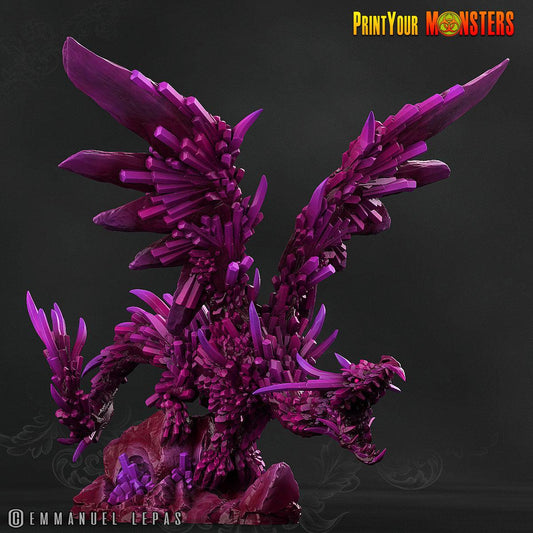 3D Printed Print Your Monsters Amethyst Dragon Legendary Crystal Monsters 28mm - 32mm D&D Wargaming - 3D Printing Boss 