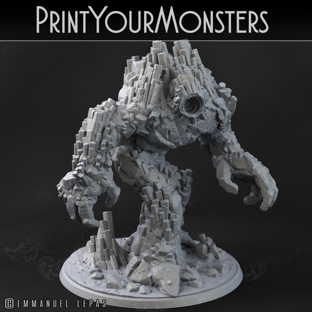 3D Printed Print Your Monsters Basalt Earth Elemental Set 28mm - 32mm D&D Wargaming - 3D Printing Boss 