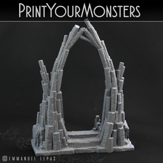 3D Printed Print Your Monsters Basalt Portal Basalt Earth Elemental Set 28mm - 32mm D&D Wargaming - 3D Printing Boss 
