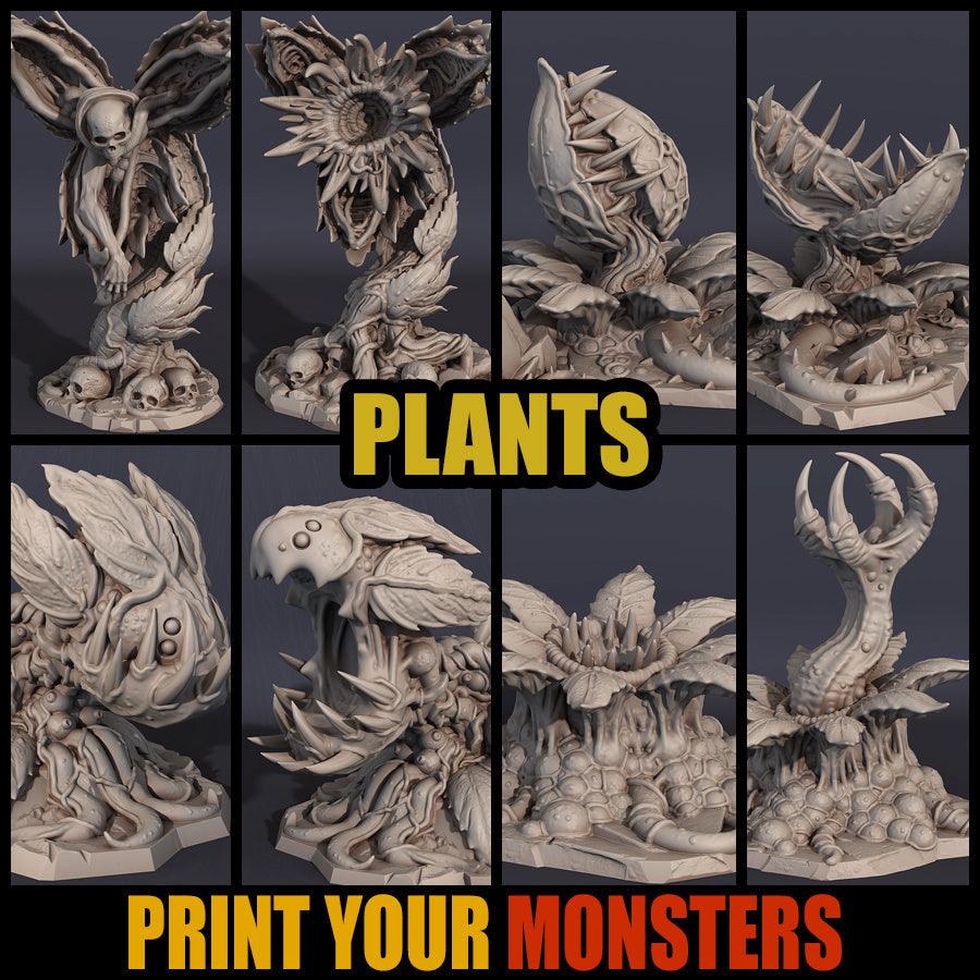3D Printed Print Your Monsters Big Plant 1 Carnivorous Plants Set 28mm - 32mm D&D Wargaming - 3D Printing Boss 