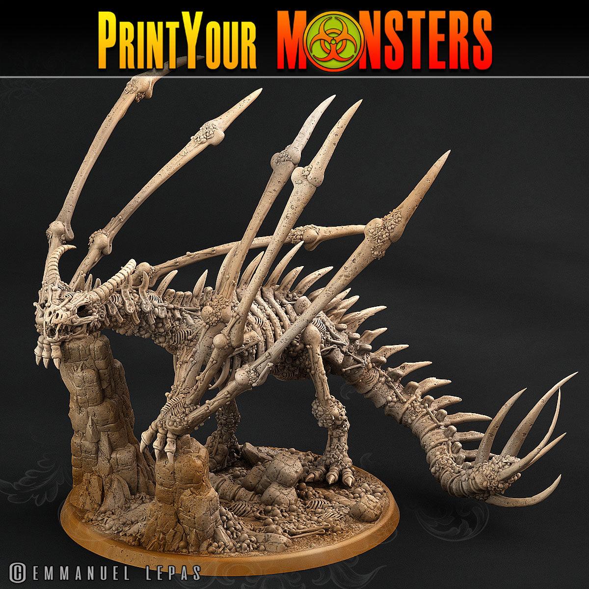 3D Printed Print Your Monsters Bones Dragon Land of Bones Set 28mm - 32mm D&D Wargaming - 3D Printing Boss 
