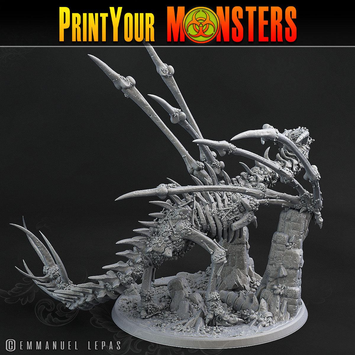 3D Printed Print Your Monsters Bones Dragon Land of Bones Set 28mm - 32mm D&D Wargaming - 3D Printing Boss 