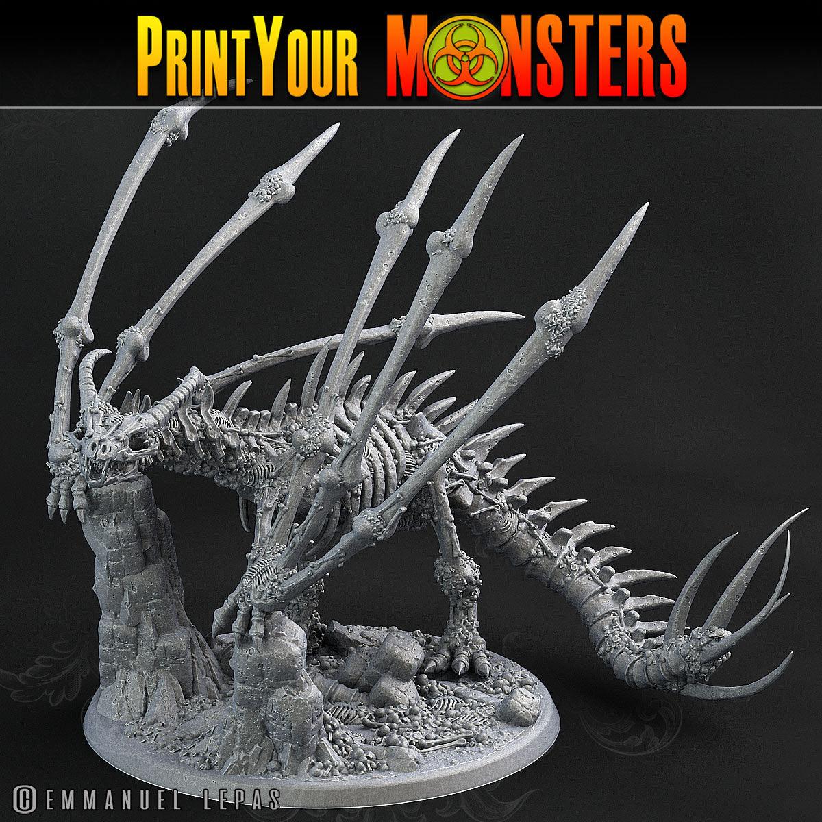 3D Printed Print Your Monsters Bones Dragon Land of Bones Set 28mm - 32mm D&D Wargaming - 3D Printing Boss 
