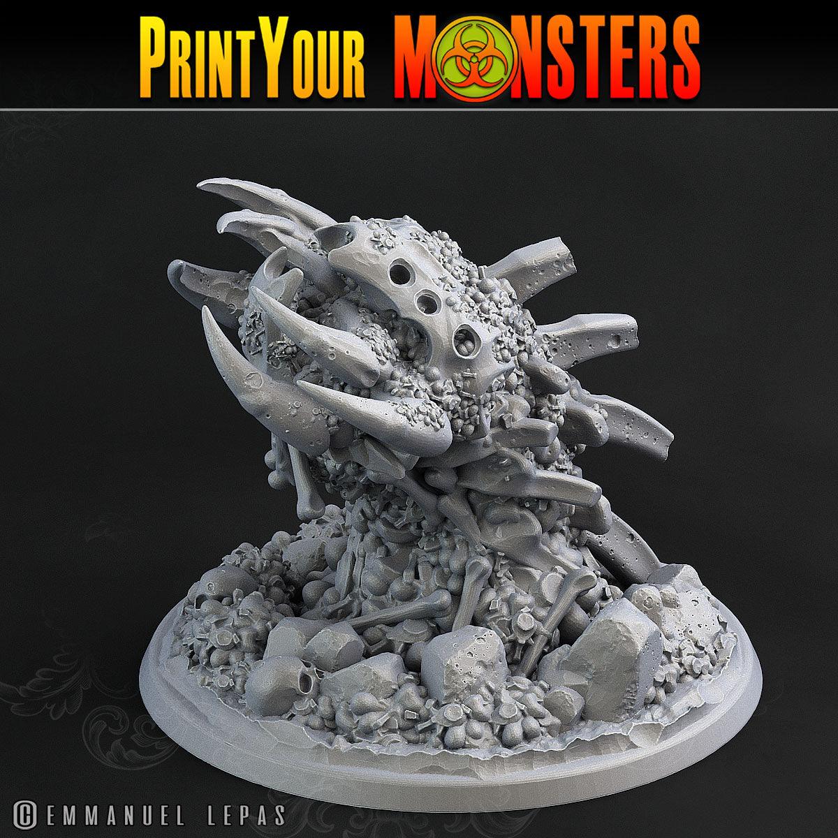 3D Printed Print Your Monsters Bones Worms Land of Bones Set 28mm - 32mm D&D Wargaming - 3D Printing Boss 
