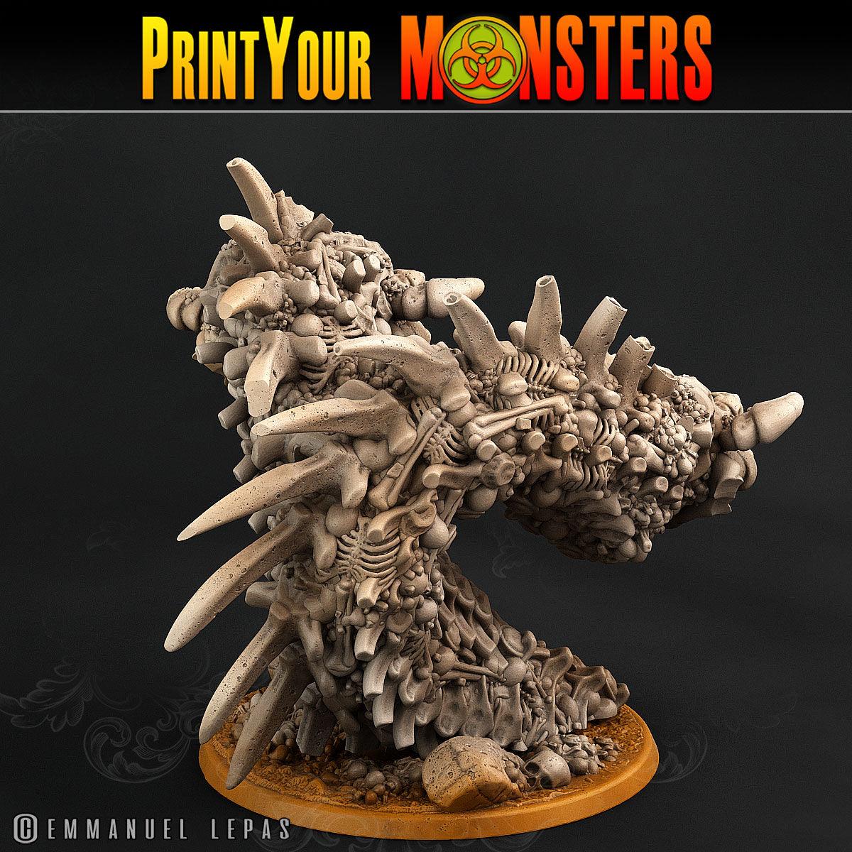 3D Printed Print Your Monsters Bones Worms Land of Bones Set 28mm - 32mm D&D Wargaming - 3D Printing Boss 
