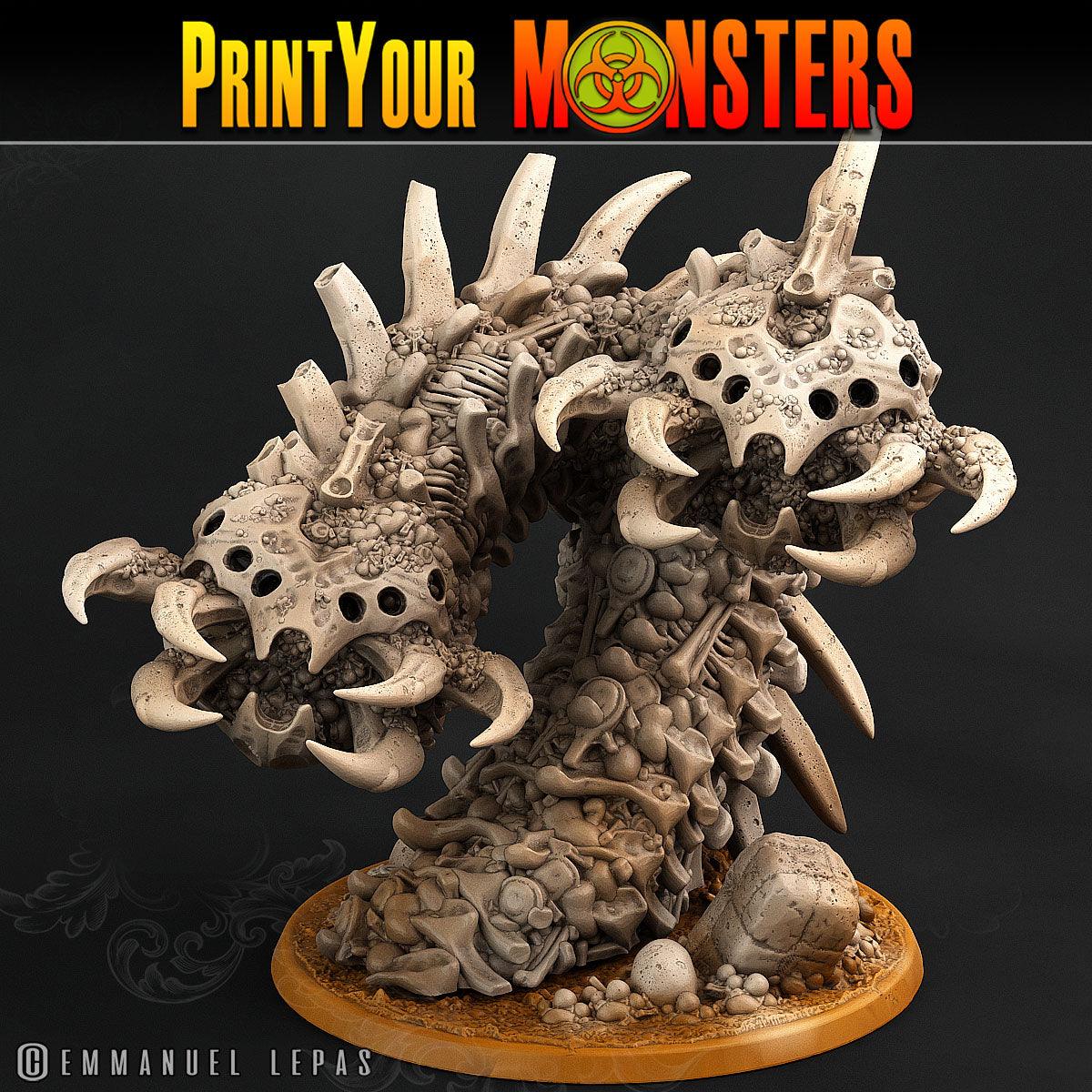 3D Printed Print Your Monsters Bones Worms Land of Bones Set 28mm - 32mm D&D Wargaming - 3D Printing Boss 