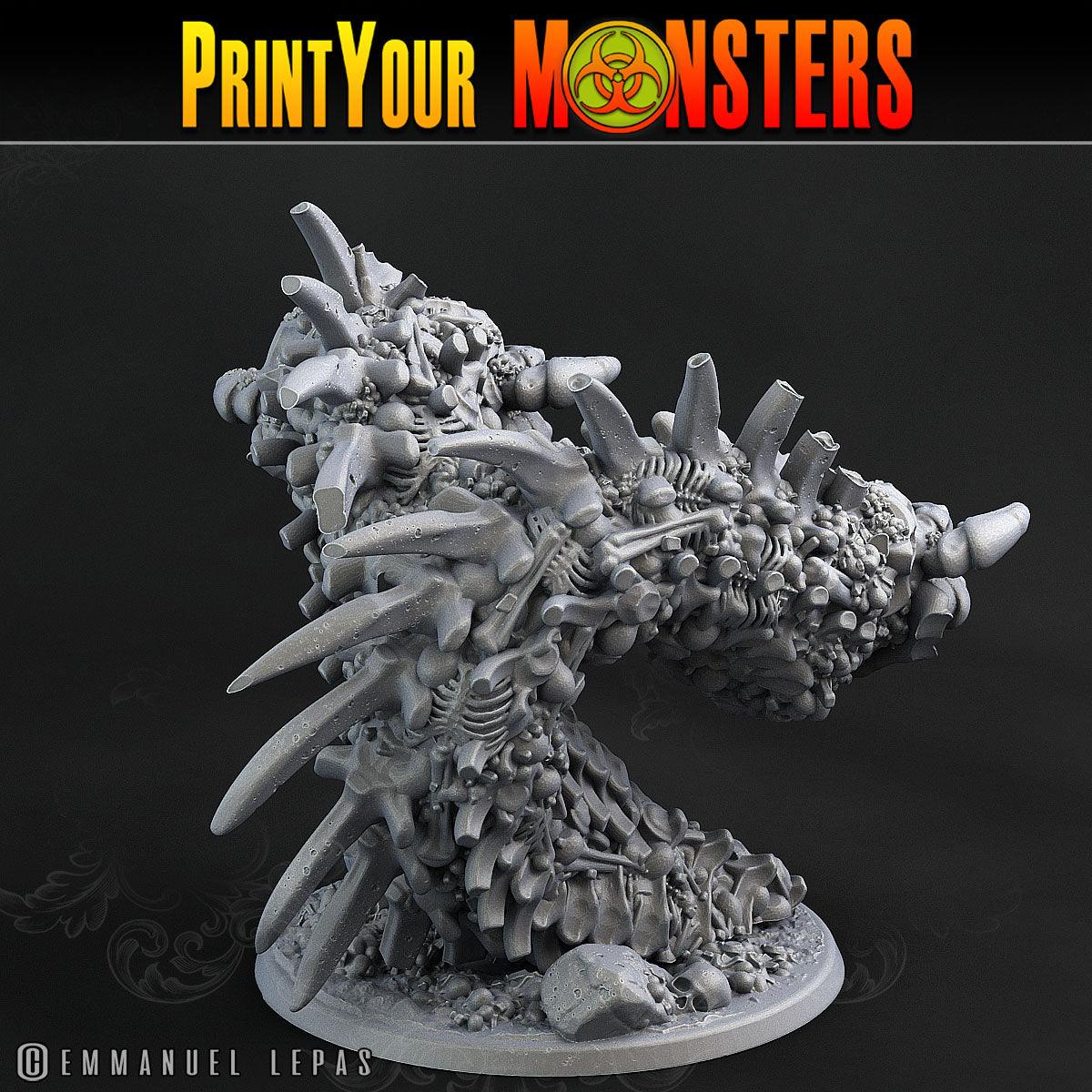 3D Printed Print Your Monsters Bones Worms Land of Bones Set 28mm - 32mm D&D Wargaming - 3D Printing Boss 